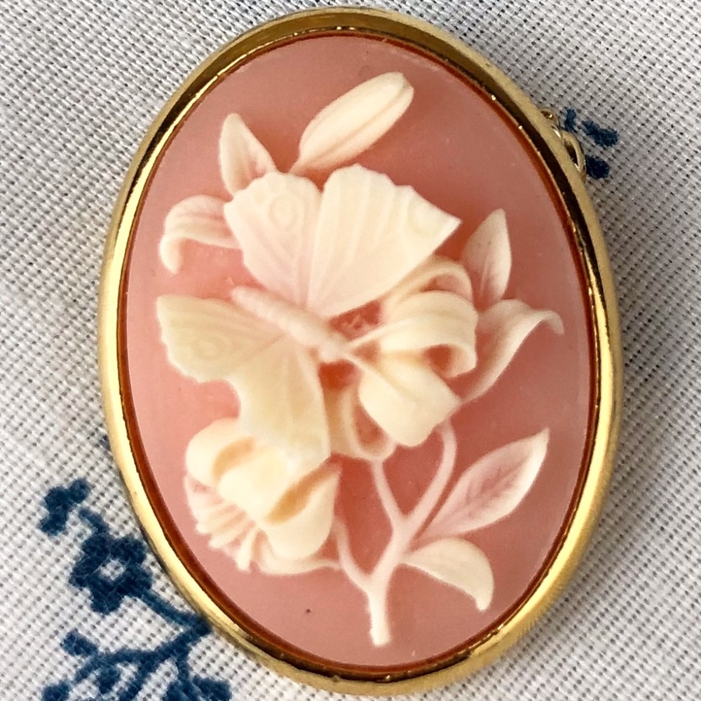 Trifari True Vintage Cameo Butterfly Brooch